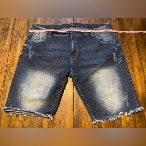 Y2K Vintage Southpole Jean Shorts Size 48 Stretch Jorts Grunge Skater Raw Hem - Picture 6 of 9